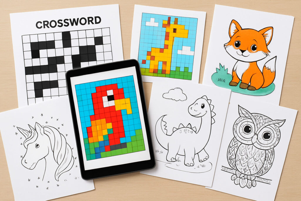 Transform Screen Time into Creative Learning Time Premium digital coloring books, pixel puzzles, and educational tools designed to inspire creativity and learning in children and adults alike