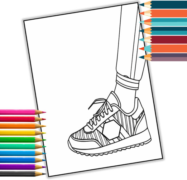 28-Page Sneaker Coloring Book - Sneaker Designs for Kids & Adults