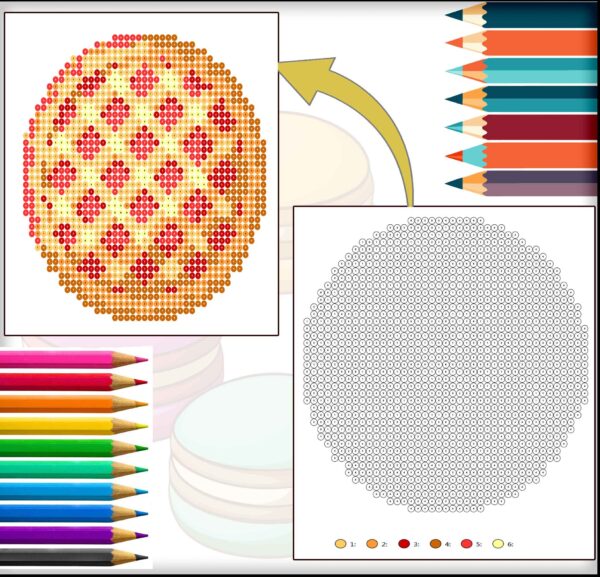 Color by Number Circle Desserts Coloring