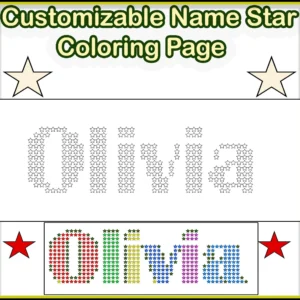 Customizable Name Star Coloring Page | Personalized Name Art