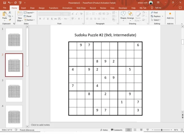 Sudoku Generator PowerPoint Tool - Create Custom Puzzles with Solutions