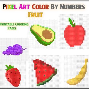Pixel Art Color By Numbers - Fruit Theme