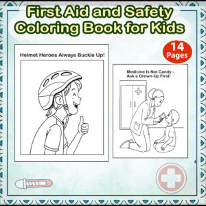 Kids First Aid & Safety Coloring Book | Printable Safety Education Activity Book | Emergency Preparedness for Children Ages 4-8