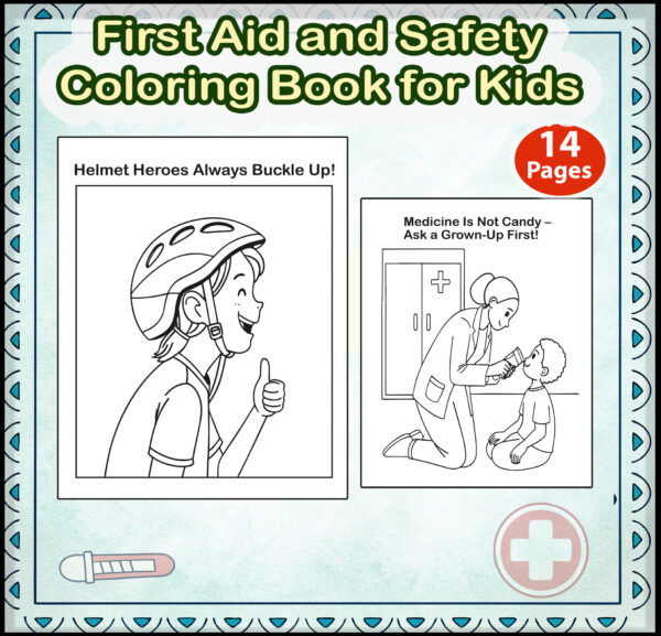 Kids First Aid & Safety Coloring Book | Printable Safety Education Activity Book | Emergency Preparedness for Children Ages 4-8