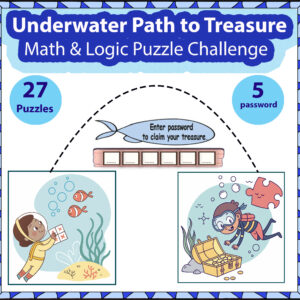 Underwater Path to Treasure: Math & Logic Puzzle Challenge