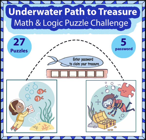 Underwater Path to Treasure: Math & Logic Puzzle Challenge