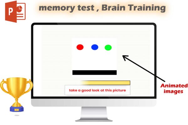 PowerPoint Memory Game: Brain training with simple, animated images,possibility of customizing quizzes and images