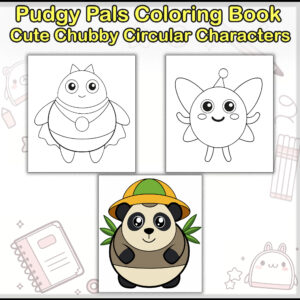 Pudgy Pals Coloring Book - Cute Chubby Circular Characters for All Ages