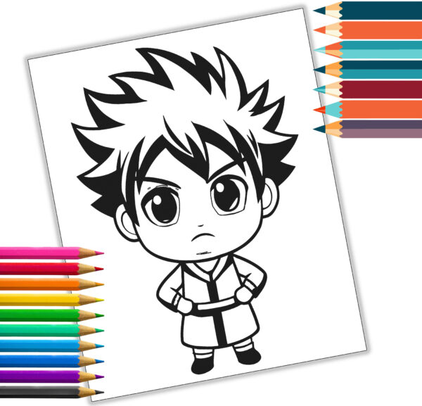 Anime Coloring Book -Digital Download