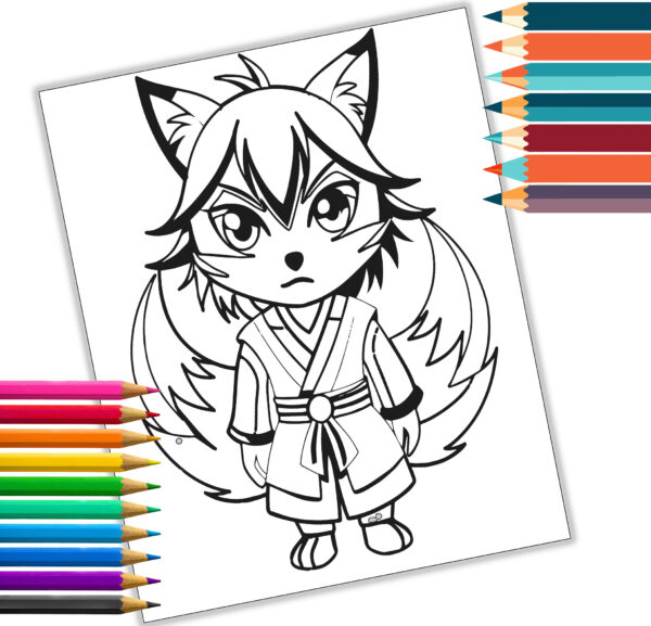 Anime Coloring Book -Digital Download