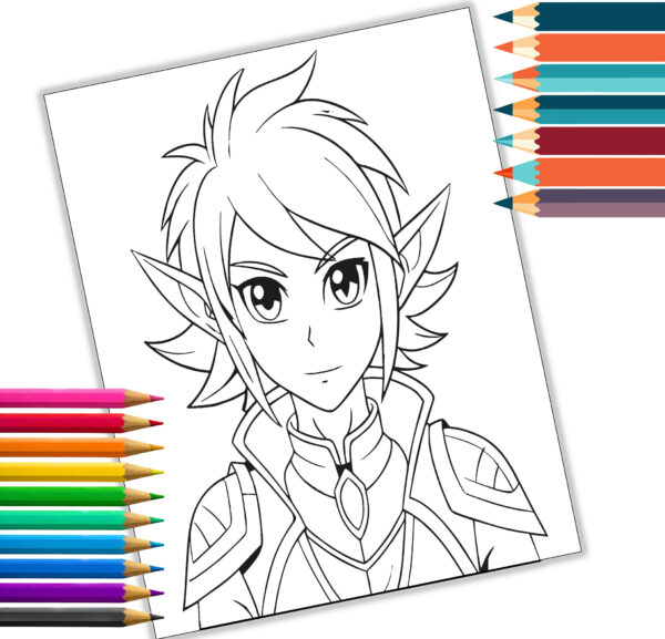Anime Coloring Book -Digital Download