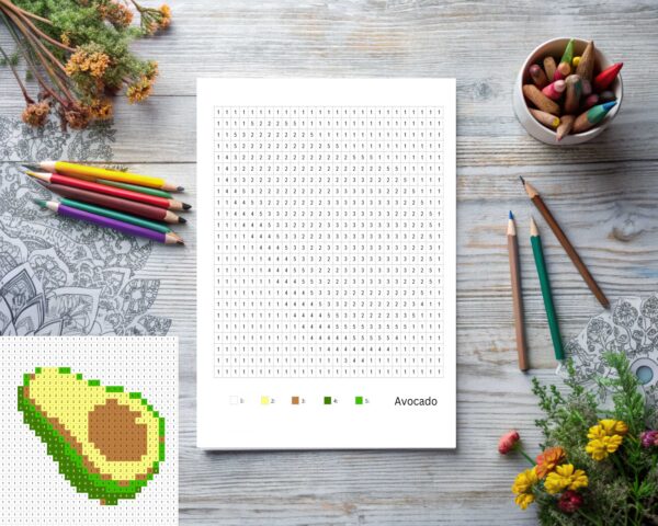 Pixel Art Color By Numbers - Fruit Theme