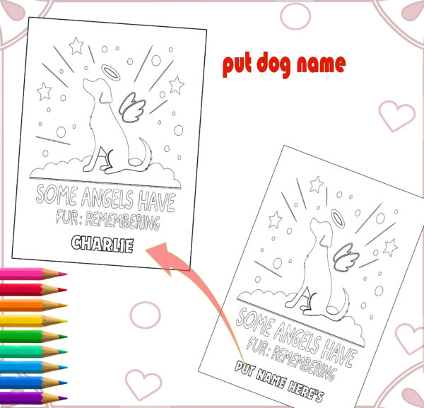 Customizable Pet Names Memorial Coloring Book with Quotes - Healing Tribute