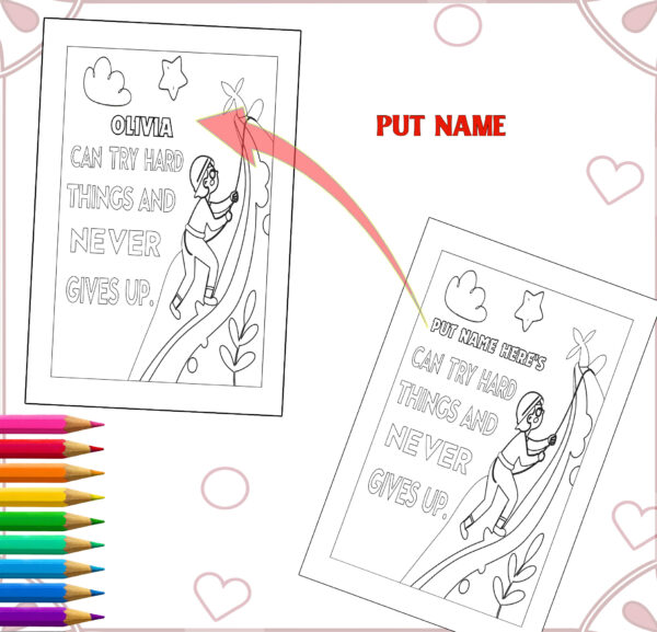 customizable positive affirmation coloring pages - edit yourself! -template canva