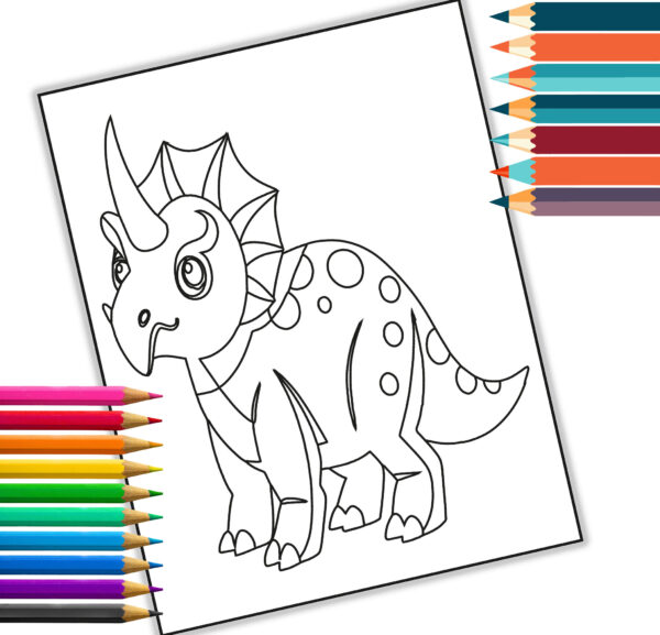 Dinosaur Coloring Book - digital coloring book PDF