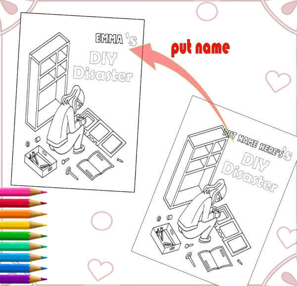 Adulting Fails- Coloring Book | Personalized Interactive Coloring Pages | Funny Adult Life Struggles | template canva