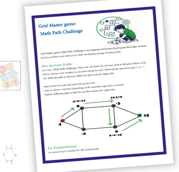 Grid Master game: Math Path Challenge