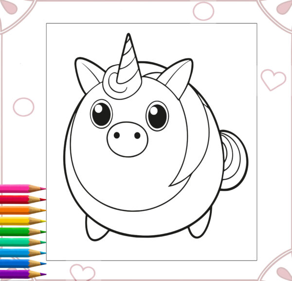 Pudgy Pals Coloring Book - Cute Chubby Circular Characters for All Ages