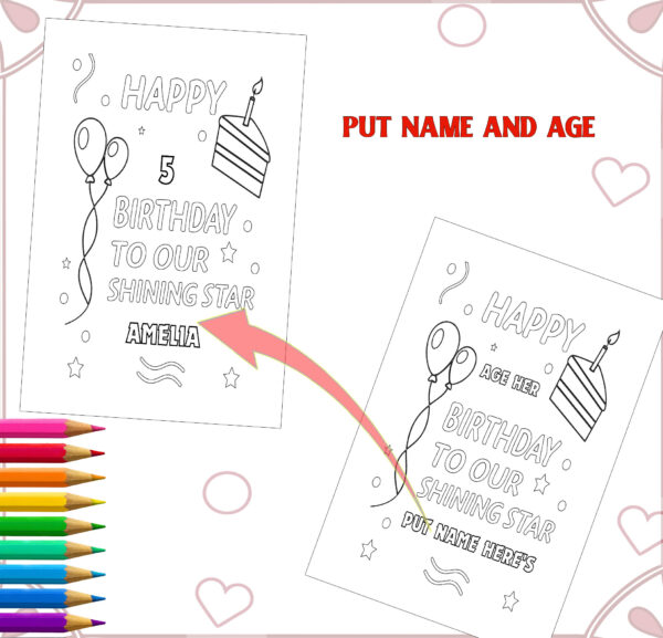 CUSTOMIZABLE BIRTHDAY COLORING | Canvas Template