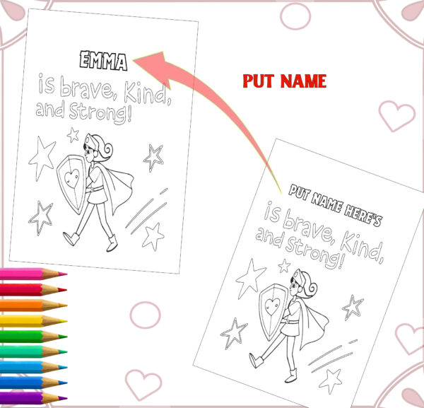 customizable positive affirmation coloring pages - edit yourself! -template canva