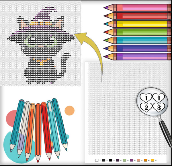 Cute Hallowen Pixel Hearts: Coloring Book for Relaxation and Creativity