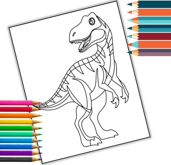 Dinosaur Coloring Book - digital coloring book PDF