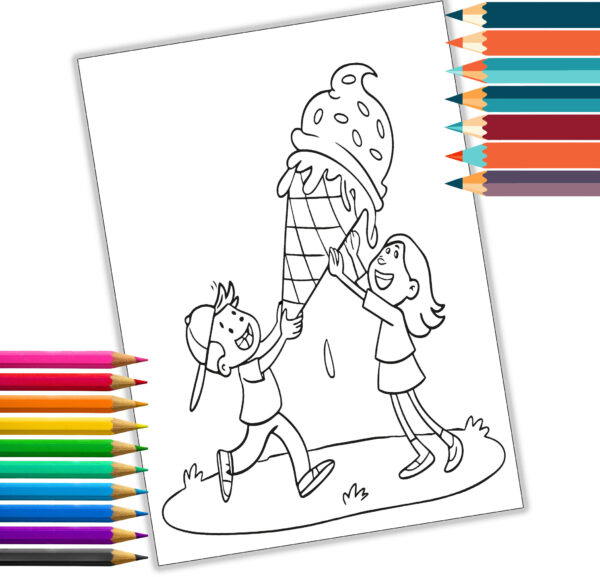 Funny Kids Coloring Book - 22 Hilarious Boy and Girl Scenes