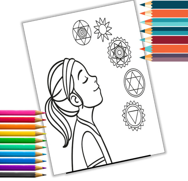 Mindful Coloring Book - Yoga & Meditation Art Therapy - 30 Printable Pages - Digital PDF