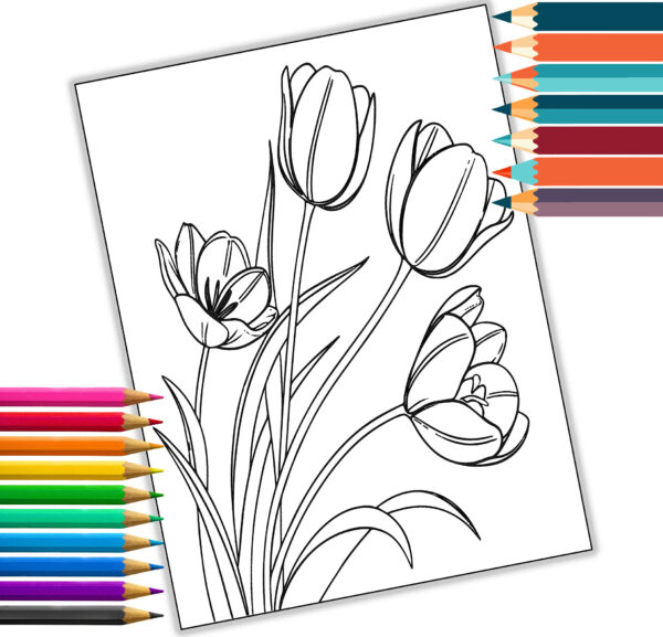 Beautiful Botanical Flowers Coloring Book | 29 Designs | Digital Download | Printable Adult Coloring Pages