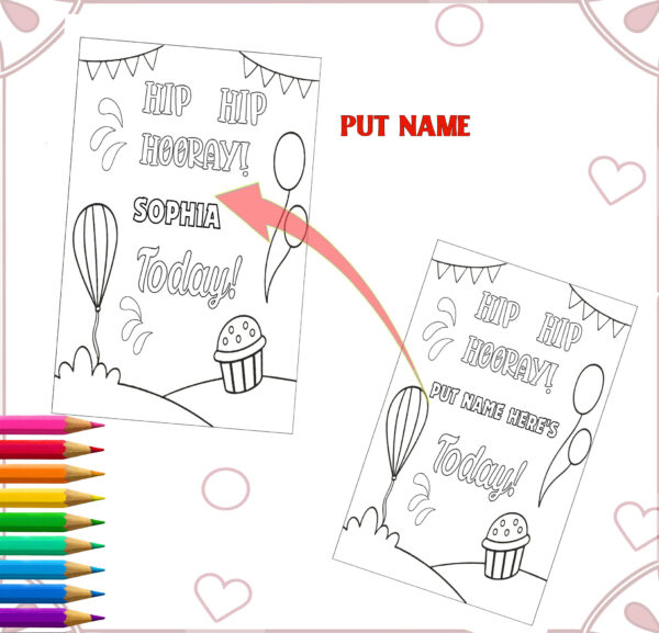 CUSTOMIZABLE BIRTHDAY COLORING | Canvas Template