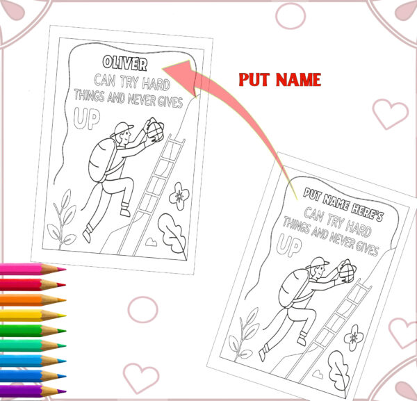 customizable positive affirmation coloring pages - edit yourself! -template canva