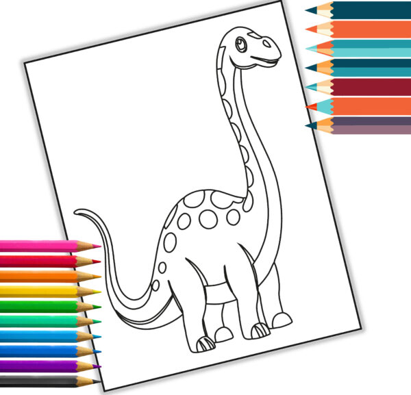 Dinosaur Coloring Book - digital coloring book PDF