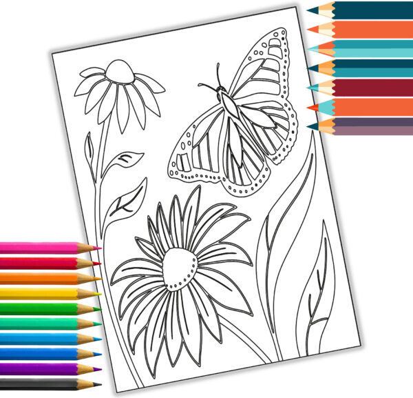 Garden Bugs Coloring Book for Kids & Adults – 35 Adorable Bug Designs to Color – Printable PDF
