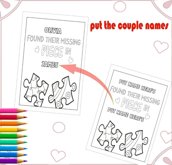 Personalized Wedding Coloring Activity Book - Unique Engagement Gift! -template canva