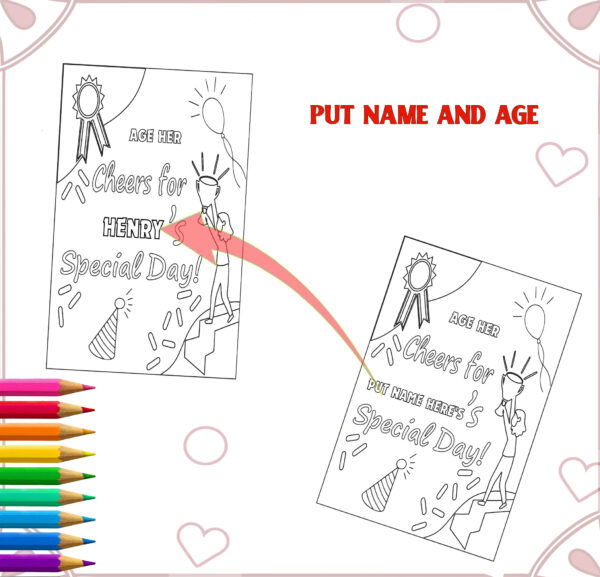 CUSTOMIZABLE BIRTHDAY COLORING | Canvas Template