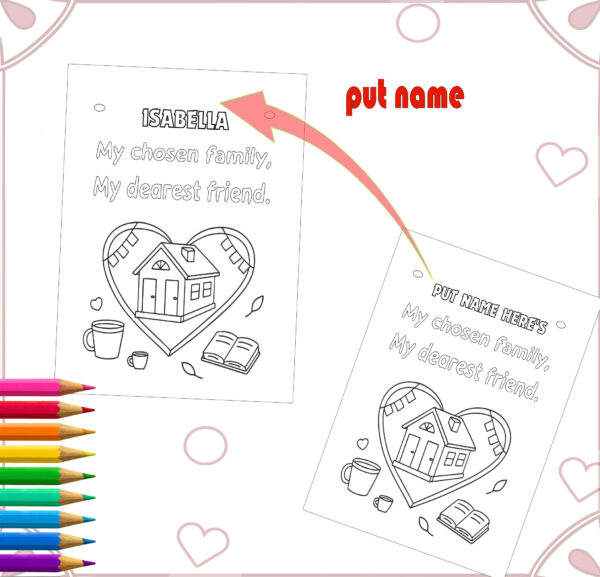 Customizable Name Quotes Friendship Coloring Book - Best Friend Gift- canva template