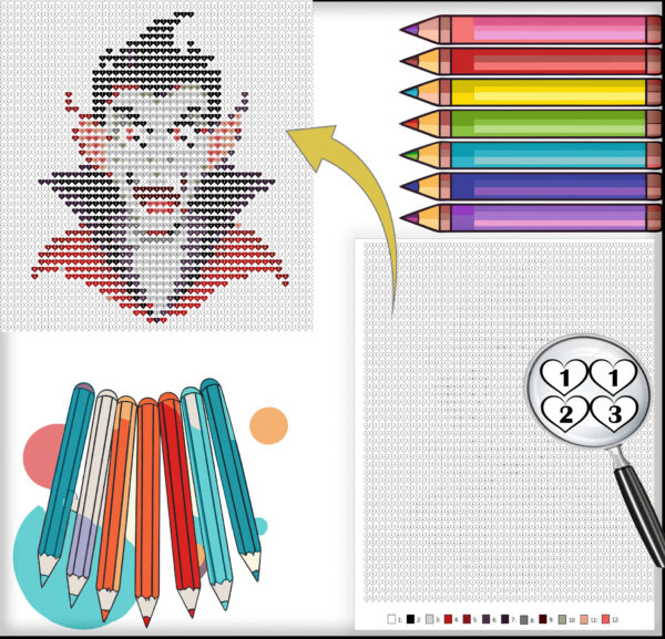 Cute Hallowen Pixel Hearts: Coloring Book for Relaxation and Creativity