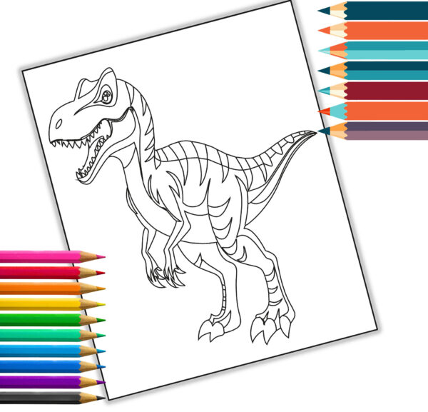 Dinosaur Coloring Book - digital coloring book PDF