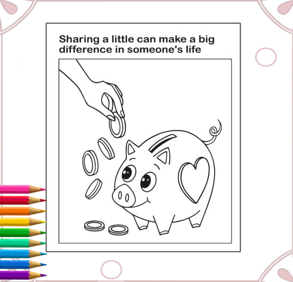 Financial Education Coloring Book for Kids | Money Basics | Printable Financial Literacy Activities | Saving, Spending & Sharing | Ages 6-10