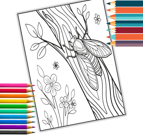 Garden Bugs Coloring Book for Kids & Adults – 35 Adorable Bug Designs to Color – Printable PDF