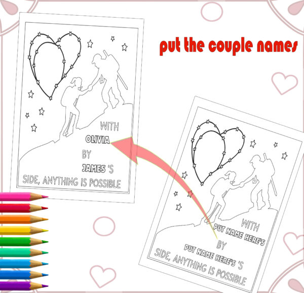 Personalized Wedding Coloring Activity Book - Unique Engagement Gift! -template canva