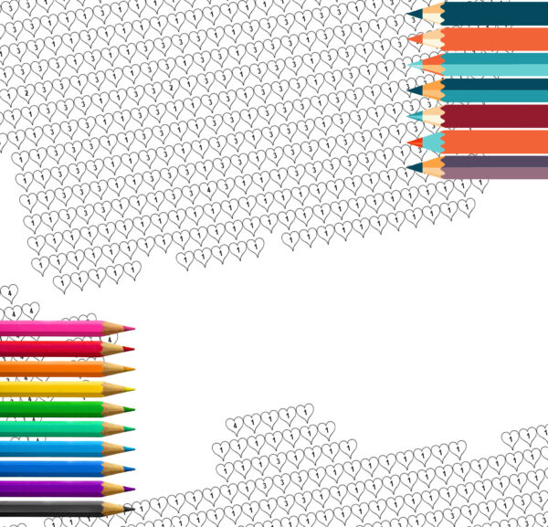 Pixel Heart Positivity Coloring Book