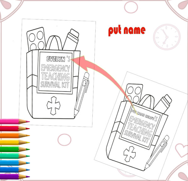 Teacher Survival Humor Interactive Digital Coloring Book | Personalized Stress