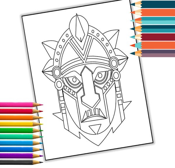 Tribal Masks Coloring Book: 30 Intricate Designs Inspired by Global Cultures | Printable PDF & Adult Coloring Pages | Cultural Art Therapy