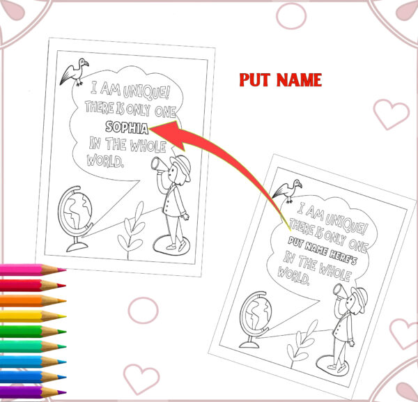 customizable positive affirmation coloring pages - edit yourself! -template canva