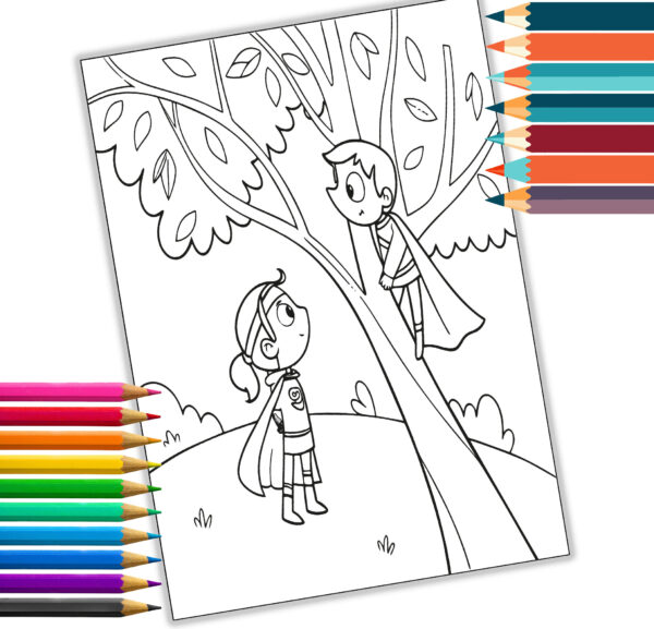 Funny Kids Coloring Book - 22 Hilarious Boy and Girl Scenes