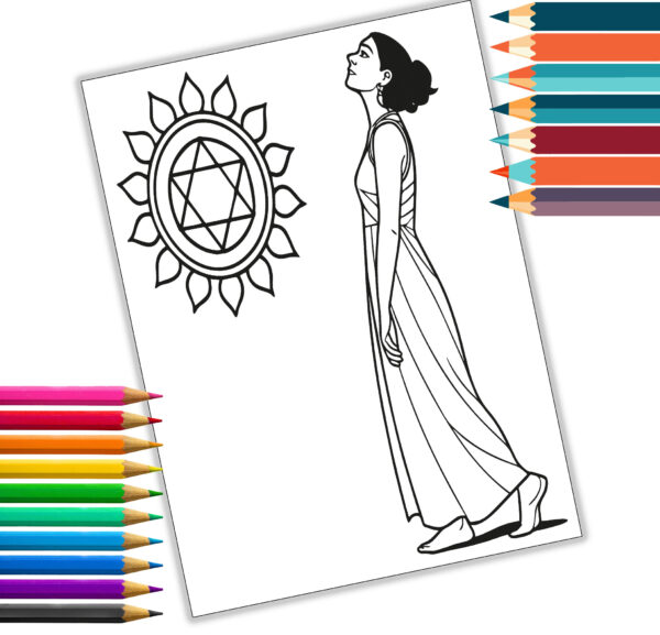 Mindful Coloring Book - Yoga & Meditation Art Therapy - 30 Printable Pages - Digital PDF
