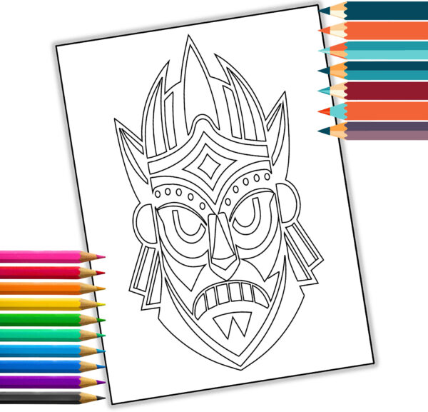 Tribal Masks Coloring Book: 30 Intricate Designs Inspired by Global Cultures | Printable PDF & Adult Coloring Pages | Cultural Art Therapy