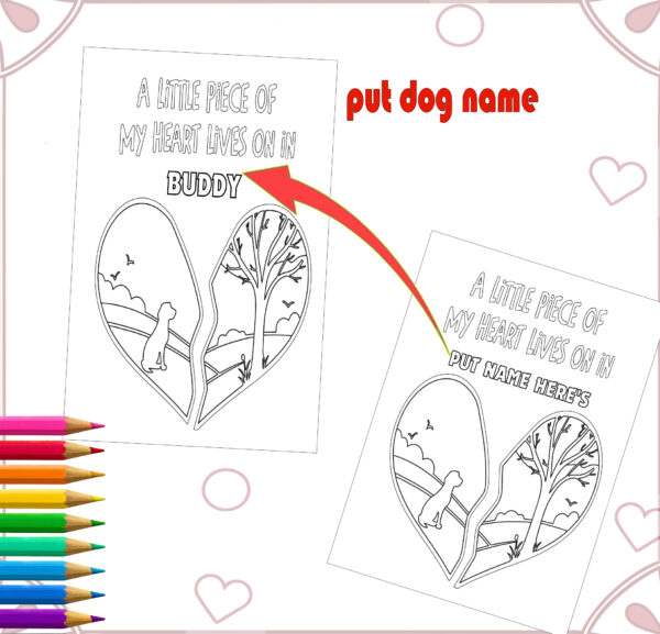 Customizable Pet Names Memorial Coloring Book with Quotes - Healing Tribute