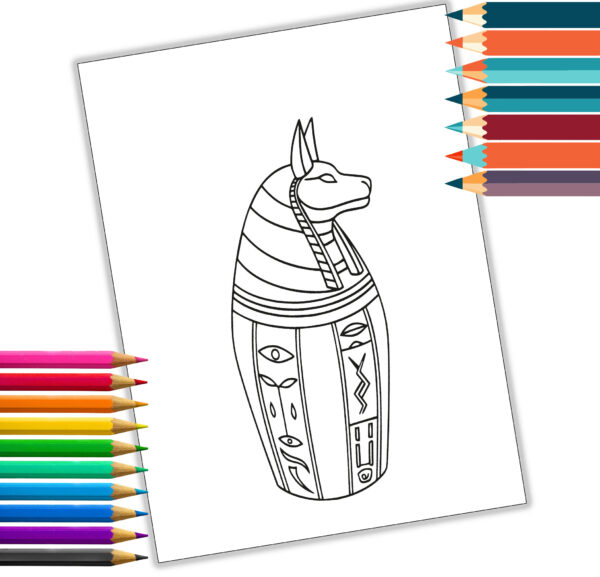 Ancient Egypt Coloring Book - Pyramids and Mummies - Printable PDF